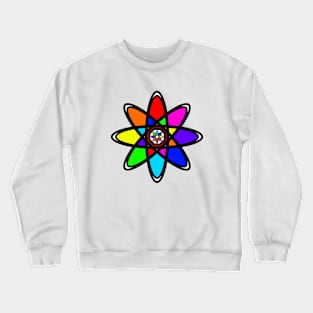 Rainbow Atom Symbol - Colorful Crewneck Sweatshirt